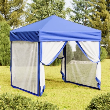Cort pliabil pentru petrecere, pereți laterali, albastru, 2x2 m - Img 1