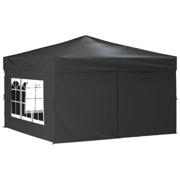 Cort pliabil pentru petrecere, pereți laterali, antracit, 3x3 m - Img 2