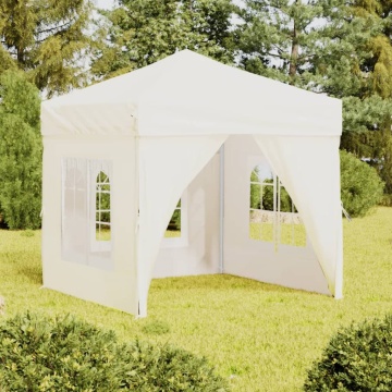 Cort pliabil pentru petrecere, pereți laterali, crem, 2x2 m - Img 1
