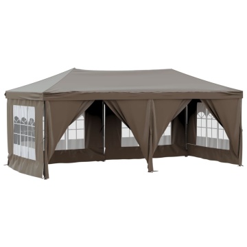 Cort pliabil pentru petrecere pereți laterali, gri taupe, 3x6 m - Img 2