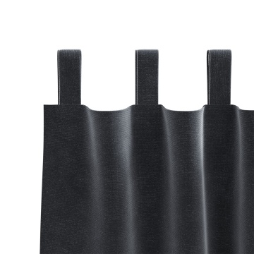 Cortine blackout cu bucle de agățare 2 pcs Gri închis Catifea - Img 4