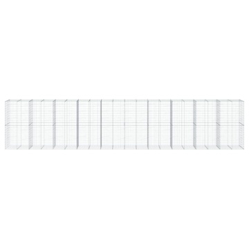 Coș gabion cu capac, 1000x100x200 cm, fier galvanizat - Img 3