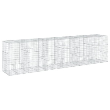 Coș gabion cu capac, 600x100x150 cm, fier galvanizat - Img 2
