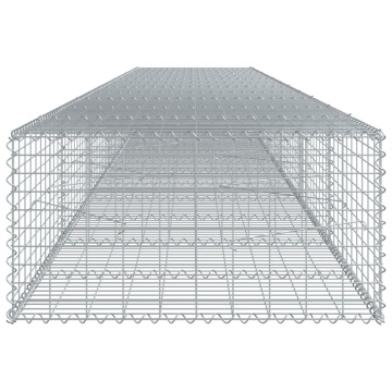 Coș gabion cu capac, 600x100x50 cm, fier galvanizat - Img 4