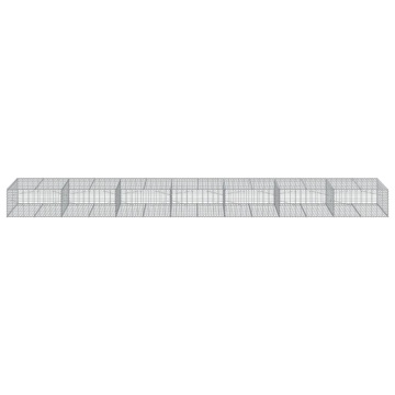 Coș gabion cu capac, 700x100x50 cm, fier galvanizat - Img 3