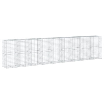 Coș gabion cu capac, 900x100x200 cm, fier galvanizat - Img 2