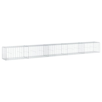 Coș gabion cu capac, argintiu, 500x50x50 cm, fier galvanizat - Img 2