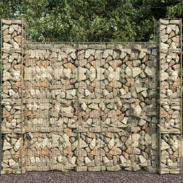 Coșuri gabion, 3 buc., 25 x 25 x 197 cm, oțel galvanizat - Img 1