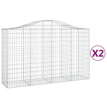 Coșuri gabion arcuite 2 buc, 200x50x120/140 cm, fier galvanizat - Img 2