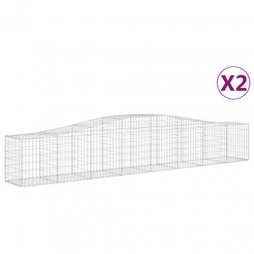Coșuri gabion arcuite 2 buc, 400x50x60/80 cm, fier galvanizat - Img 2