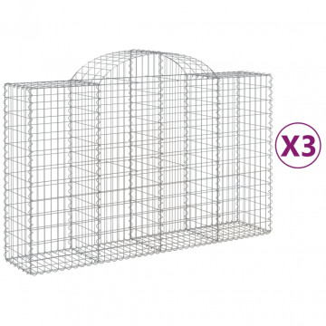 Coșuri gabion arcuite 3 buc, 200x50x120/140 cm, fier galvanizat - Img 2