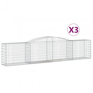 Coșuri gabion arcuite 3 buc, 400x50x80/100 cm, fier galvanizat - Img 2