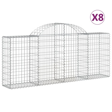 Coșuri gabion arcuite 8 buc, 200x30x80/100cm, fier galvanizat - Img 2