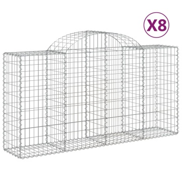 Coșuri gabion arcuite 8 buc, 200x50x100/120 cm fier galvanizat - Img 2
