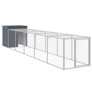 Coteț de pui cu incintă antracit 110x609x110 cm oțel galvanizat - Img 2