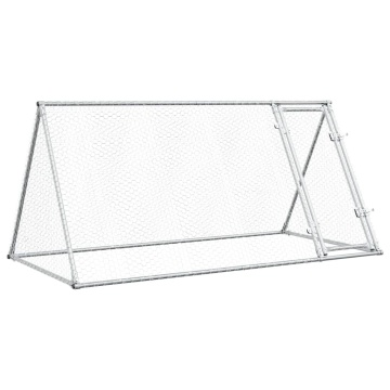 Coteț pentru păsări, gri, 200x105x91 cm, oțel galvanizat - Img 2
