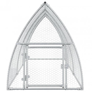 Coteț pentru păsări, gri, 300x105x120 cm, oțel galvanizat - Img 8