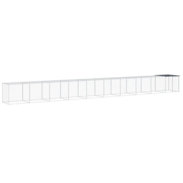 Coteț pui cu acoperiș, antracit, 1003x98x90 cm, oțel galvanizat - Img 2
