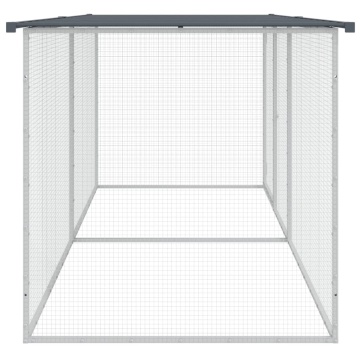 Coteț pui cu acoperiș, antracit, 203x98x90 cm, oțel galvanizat - Img 4