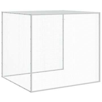 Coteț pui cu acoperiș gri deschis 1003x98x90 cm oțel galvanizat - Img 7