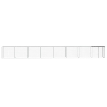 Coteț pui cu acoperiș gri deschis 803x98x90 cm oțel galvanizat - Img 3