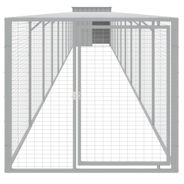 Coteț pui cu incintă gri deschis 110x1017x110cm oțel galvanizat - Img 3