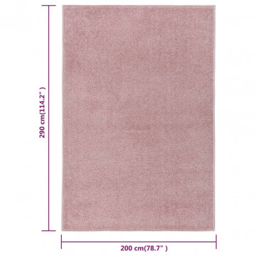 Covor cu fire scurte, roz, 200x290 cm - Img 5
