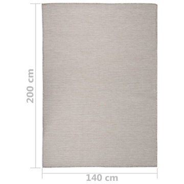 Covor de exterior, gri taupe, 140x200 cm, țesătură plată - Img 5