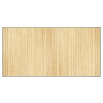 Covor dreptunghiular, natural deschis, 100x200 cm, bambus - Img 2