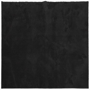Covor HUARTE, fir scurt, moale și lavabil, negru, 200x200 cm - Img 2