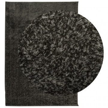 Covor ISTAN, cu fire înalte, aspect lucios, antracit, 160x230cm - Img 3