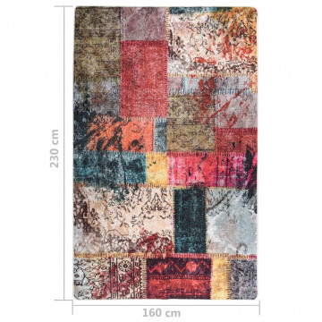 Covor lavabil, mozaic multicolor, 160x230 cm, antiderapant - Img 4