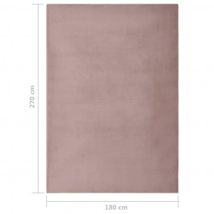 Covor, roz învechit, 180x270 cm, blană ecologică de iepure - Img 6