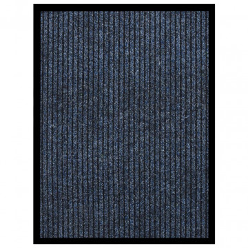 Covoraș de ușă, albastru cu dungi, 60x80 cm - Img 1
