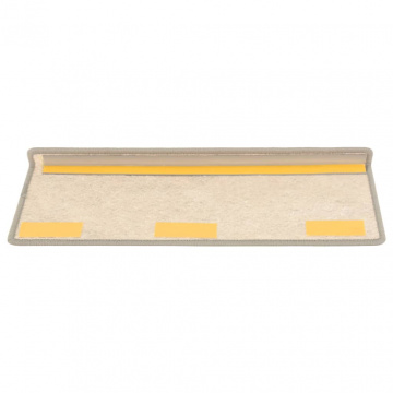 Covorașe autoadezive pentru scări, 15 buc. bej, 65x21x4cm sisal - Img 7