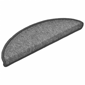 Covorașe pentru trepte scară, 15 buc., gri închis, 56x17x3 cm - Img 3