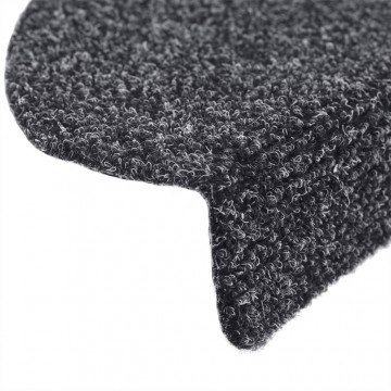 Covorașe scări autoadezive 10 buc. gri închis 56x17x3 cm punch - Img 5