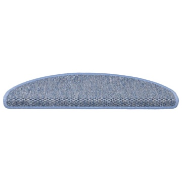 Covorașe scări autoadezive, 15 buc. albastru 65x21x4 cm, sisal - Img 4