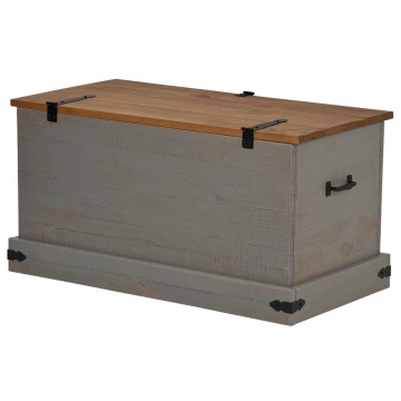 Cufă de depozitare HALDEN gri 91x48x47 cm lemn masiv de pin - Img 8