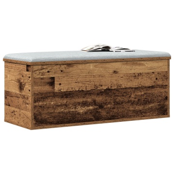 Cufăr de depozitare din lemn vechi, 90x35x35 cm, din lemn stratificat - Img 3