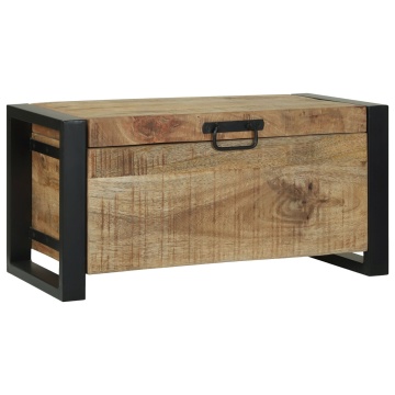 Cufere de depozitare 60x30x30cm din lemn masiv de mango și metal - Img 3