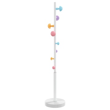 Cuier de haine, alb, 172 cm, fier vopsit electrostatic - Img 8