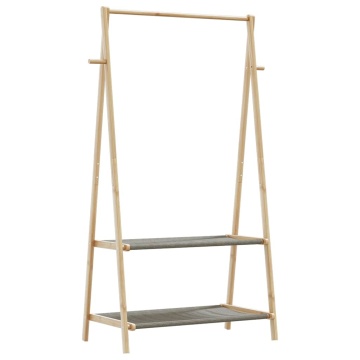 Cuier pentru haine cu rafturi, 96x45,5x150,5 cm, bambus - Img 1