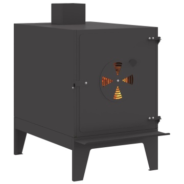 Cuptor de Camping cu Șemineu Negru 35x50x60 cm Oțel - Img 3