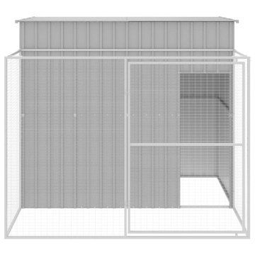 Cușcă de câine & țarc gri deschis 214x253x181cm oțel galvanizat - Img 3