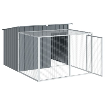 Cușcă de câini cu țarc, antracit 153x194x110 cm oțel galvanizat - Img 8