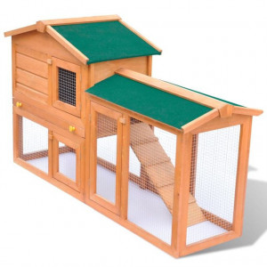 Cușcă de exterior pentru iepuri cușcă adăpost animale mici, lemn - Img 1