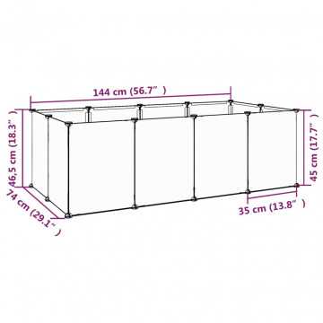 Cușcă pentru animale mici transparent 144x74x46,5 cm PP și oțel - Img 6