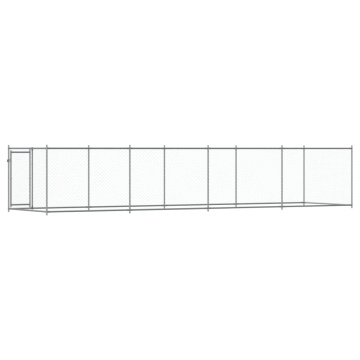 Cușcă pentru câini cu ușă, gri, 8x2x1,5 m, oțel galvanizat - Img 5