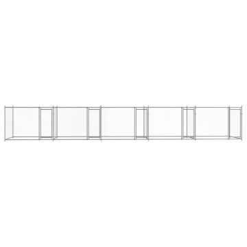 Cușcă pentru câini cu uși, gri, 10x2x1,5 m, oțel galvanizat - Img 4